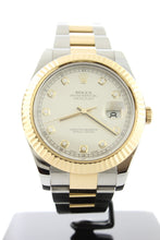 Load image into Gallery viewer, Rolex Datejust II 18K Yellow Gold & Stainless Steel Silver Diamond Dial 41mm Oyster 116333 - Arnik Jewellers