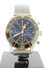 Load image into Gallery viewer, Breitling Superocean Heritage Day Date 18K Gold & Steel Automatic 44mm Black Chronograph Steel Mesh U13313 - Arnik Jewellers