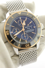 Load image into Gallery viewer, Breitling Superocean Heritage Day Date 18K Gold & Steel Automatic 44mm Black Chronograph Steel Mesh U13313 - Arnik Jewellers