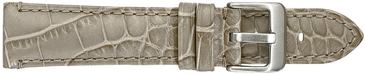 22mm Padded Stitched Alligator Grain Leather - Beige