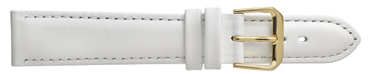 12mm Smooth Padded Stitched Leather - White