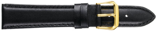 12mm Smooth Padded Stitched Leather - Black