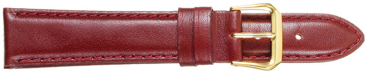 12mm Smooth Padded Stitched Leather - Burgundy