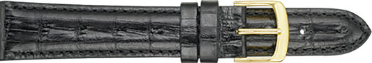 12mm Anti Allergic Padded Stitched Leather - Black