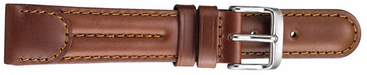 14mm Sporty Stitched Leather - Brown