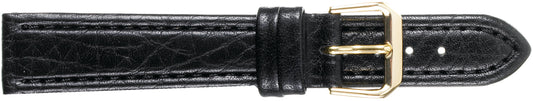 12mm Padded Stitched Italian Leather - Black