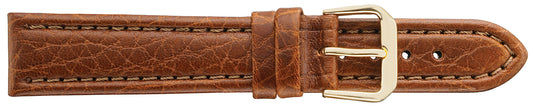 12mm Padded Stitched Italian Leather - Light Brown