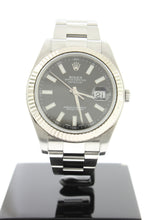 Load image into Gallery viewer, Rolex Datejust II Stainless Steel Oyster Black Dial 18K White Gold Fluted Bezel 41mm 116334 - Arnik Jewellers

