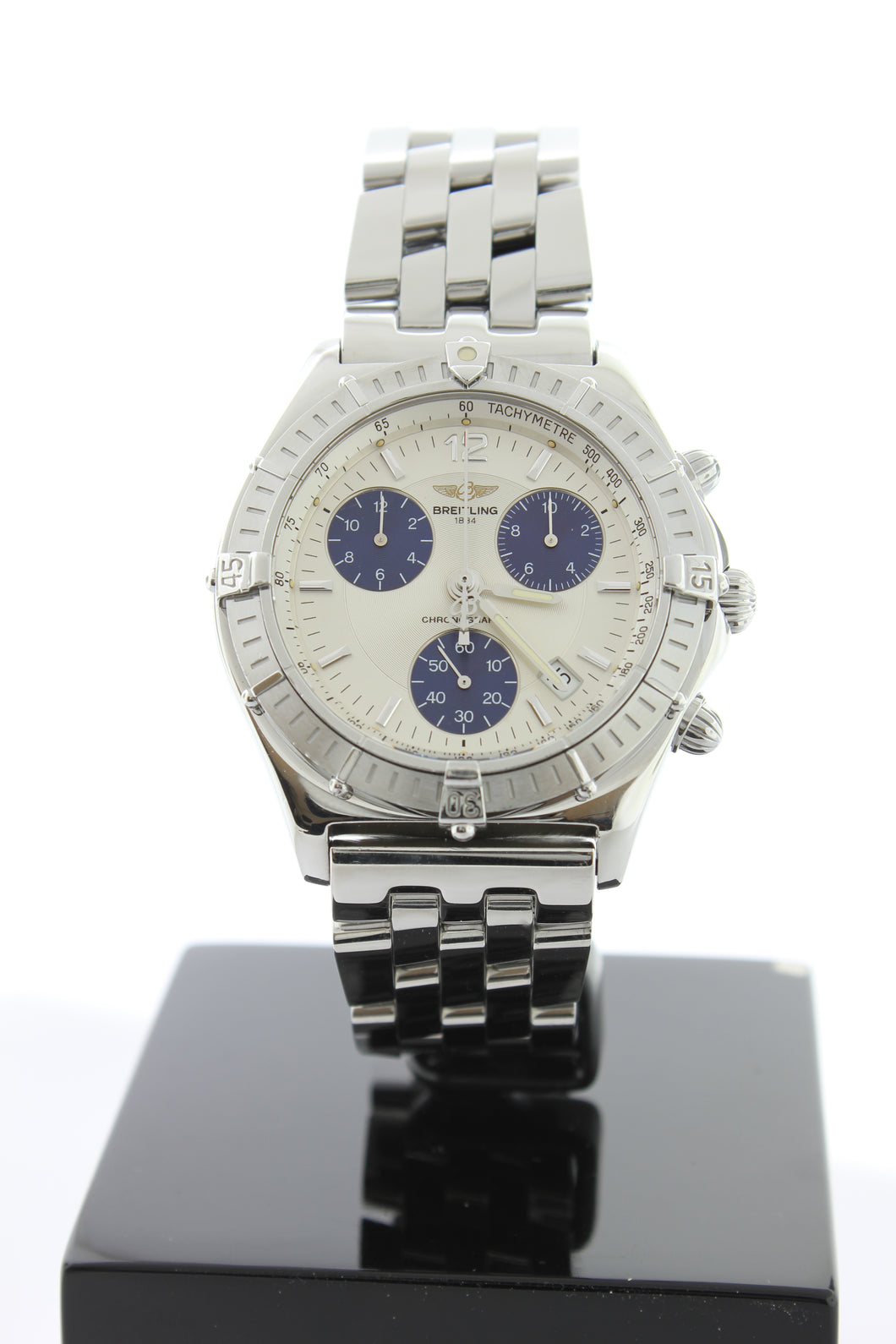 Breitling Sirius Chronograph Stainless Steel Silver Dial A53011 39mm - Arnik Jewellers