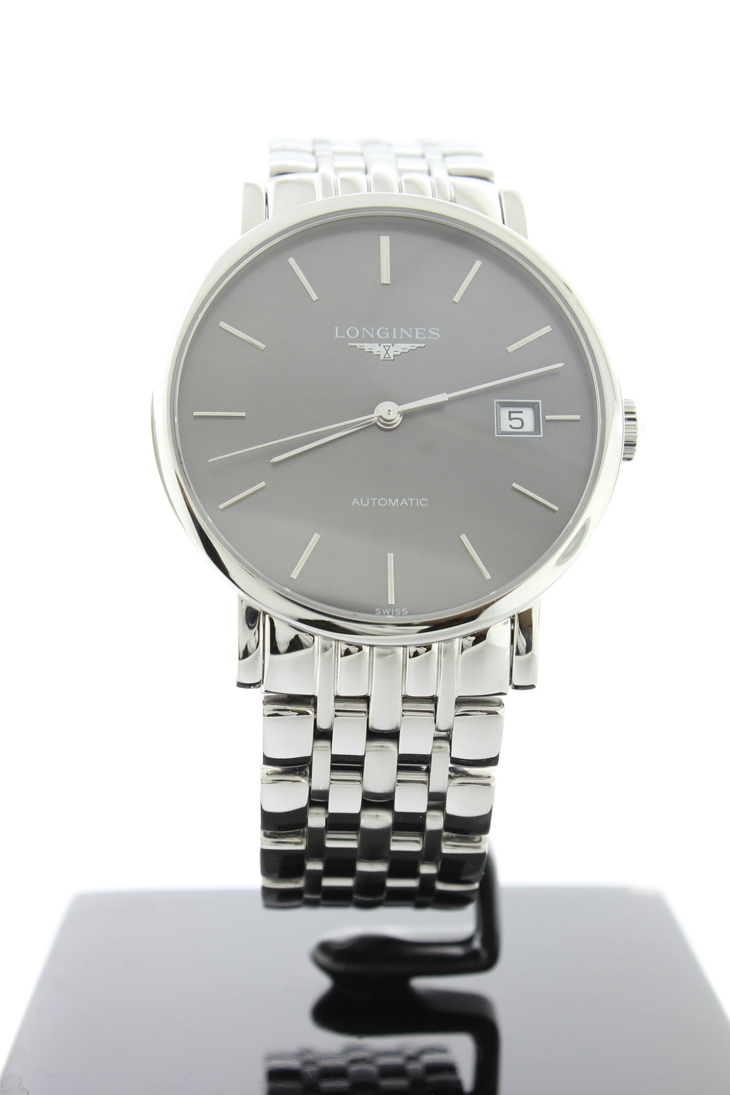 Longines Elegant Collection Automatic Sunray Grey Dial Stainless Steel 37mm L4.810.4.72.6 - Arnik Jewellers