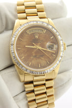 Load image into Gallery viewer, Rolex Day Date President 18K Yellow Gold Wood Dial Diamond Bezel 36mm 18038 - Arnik Jewellers
