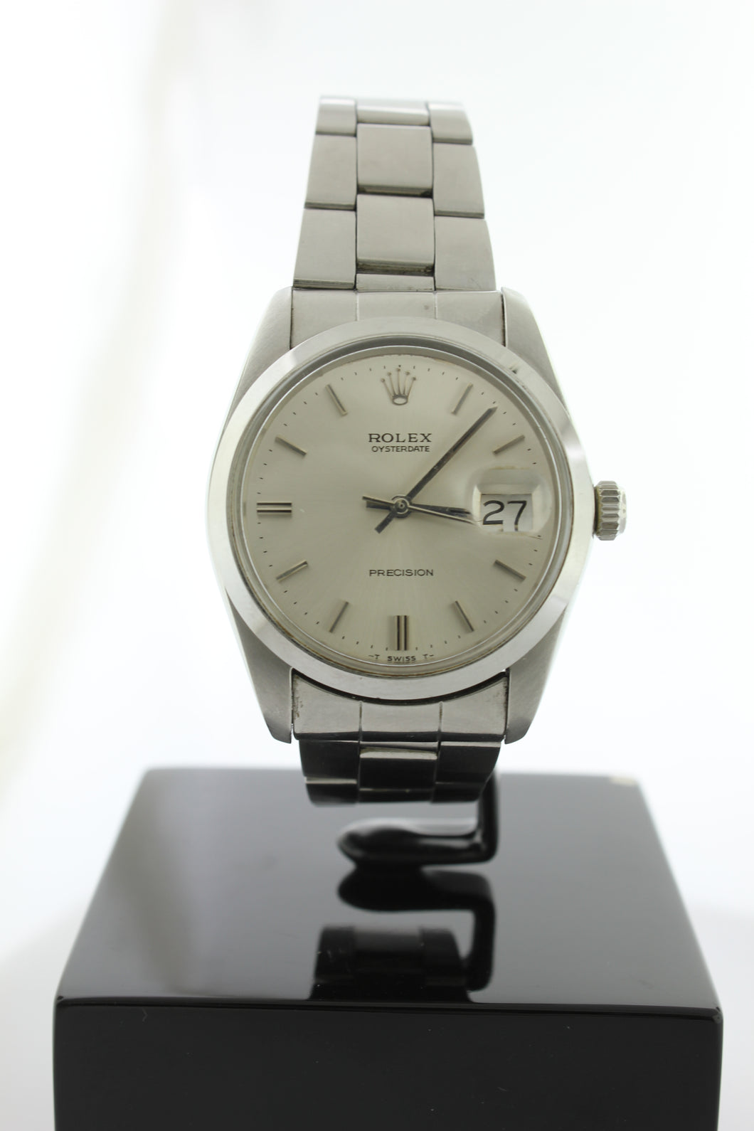 Rolex Oysterdate Precision Stainless Steel 34mm Silver Dial 6694 - Arnik Jewellers