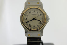 Load image into Gallery viewer, Cartier Santos Octagon 18K Yellow Gold &amp; Stainless Steel 30mm Ivory Roman Dial 187902 - Arnik Jewellers
