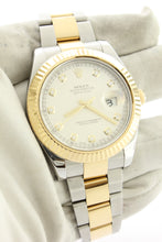 Load image into Gallery viewer, Rolex Datejust II 18K Yellow Gold &amp; Stainless Steel Silver Diamond Dial 41mm Oyster 116333 - Arnik Jewellers
