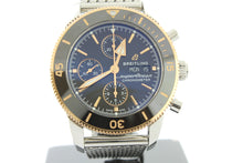 Load image into Gallery viewer, Breitling Superocean Heritage Day Date 18K Gold &amp; Steel Automatic 44mm Black Chronograph Steel Mesh U13313 - Arnik Jewellers
