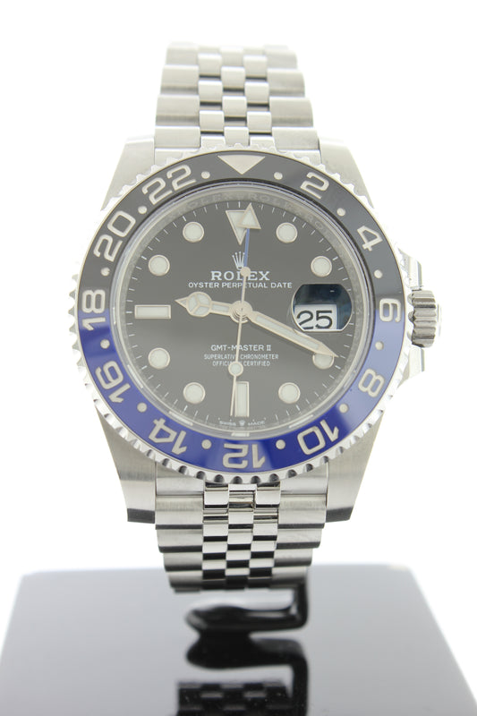 Rolex GMT Master II Black & Blue Batgirl Ceramic Bezel Stainless Steel Jubilee 126710BLNR - Arnik Jewellers