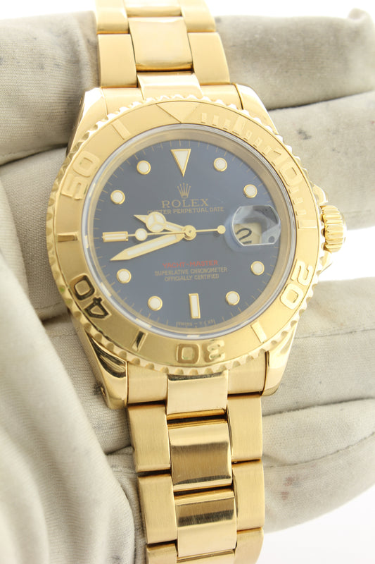 Rolex Yachtmaster 18K Solid Yellow Gold 40mm Blue Dial 16628 - Arnik Jewellers