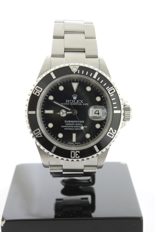 Rolex Submariner Date Stainless Steel Oyster 16610 40mm Black Dial - Arnik Jewellers