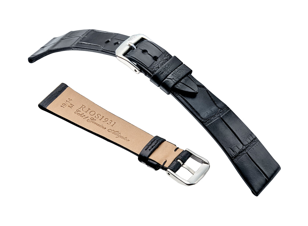 RIOS1931 ZURICH Fits PATEK PHILIPPE - Genuine Alligator Thin Flat Leather Watch Strap - R344