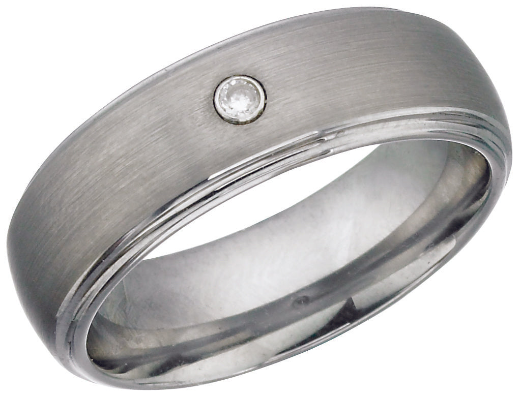 Tungsten Ring TUR11 with CZ
