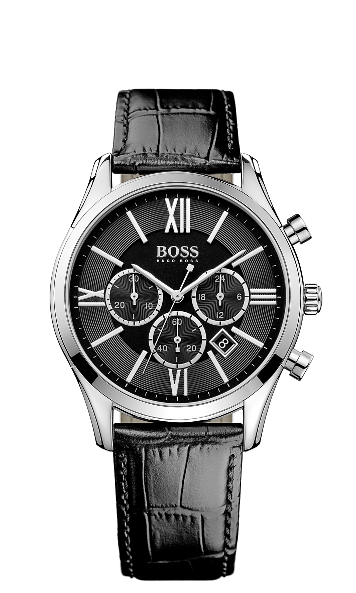 Hugo Boss 1513194 Chronograph Black Croc Leather Strap Watch  - Arnik Jewellers