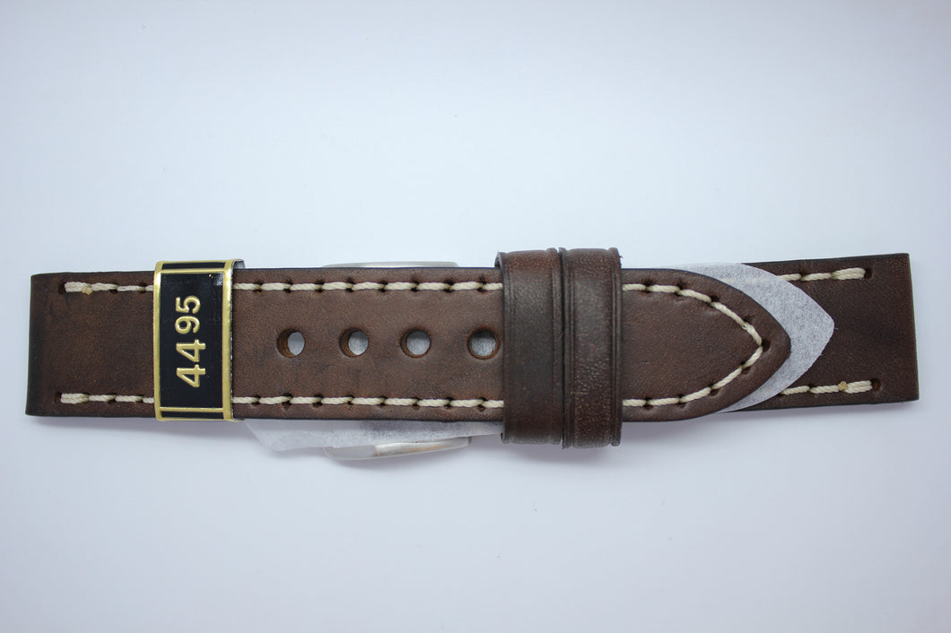24mm Flat Thick Oil Stitched Leather - Brown