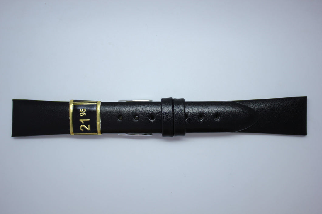 18mm Smooth Polished Leather - Black