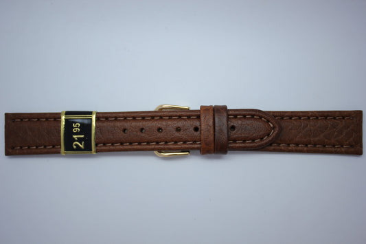 18mm Padded Stitched Italian Leather - Brown