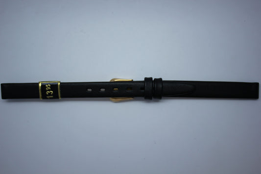 8mm Smooth Plain Leather - Black