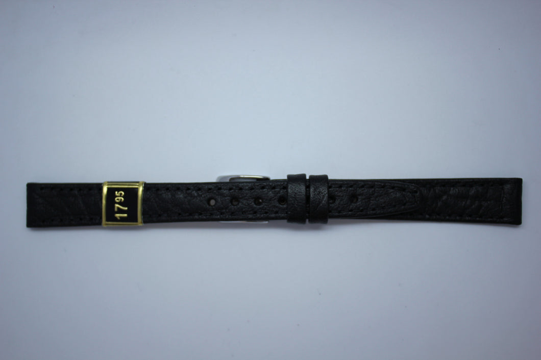 12mm Stitched Leather - Black