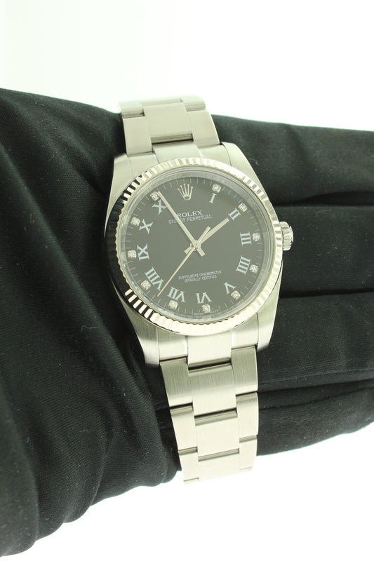 Rolex Oyster Perpetual 36mm Stainless Steel Diamond Dial 116034 - Arnik Jewellers