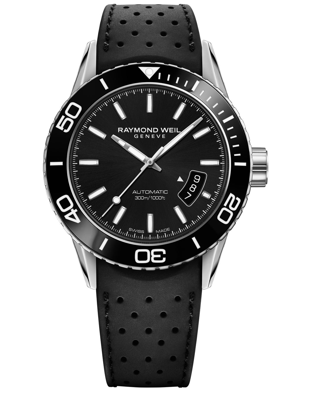 Raymond Weil Freelancer Automatic 42.5mm Black Dial Rubber Strap 2760SR120001 - Arnik Jewellers