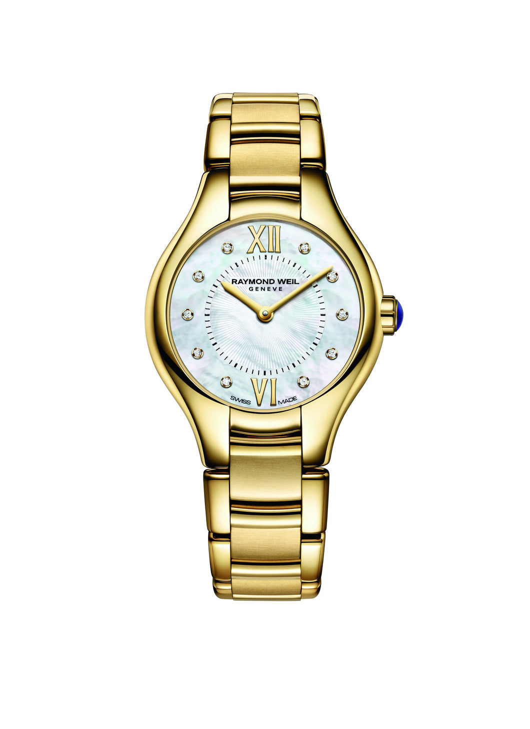 Raymond Weil Noemia Quartz 24mm Yellow Gold PVD Mother of Pearl Diamond Dial 5124P00985 - Arnik Jewellers