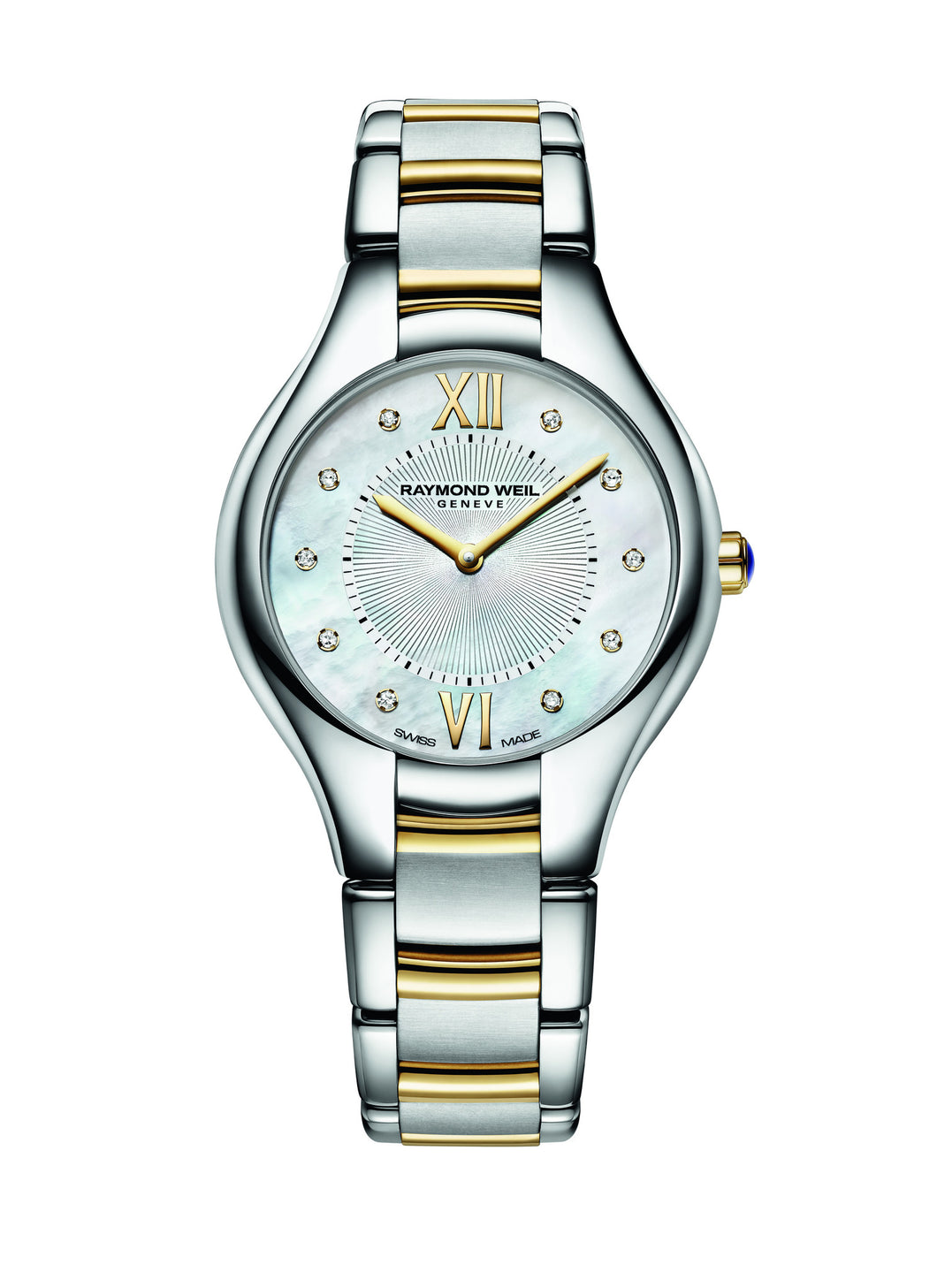 Raymond Weil Noemia Quartz 32mm Yellow Gold PVD/Stainless Steel Mother of Pearl Diamond Dial 5132STP00985 - Arnik Jewellers