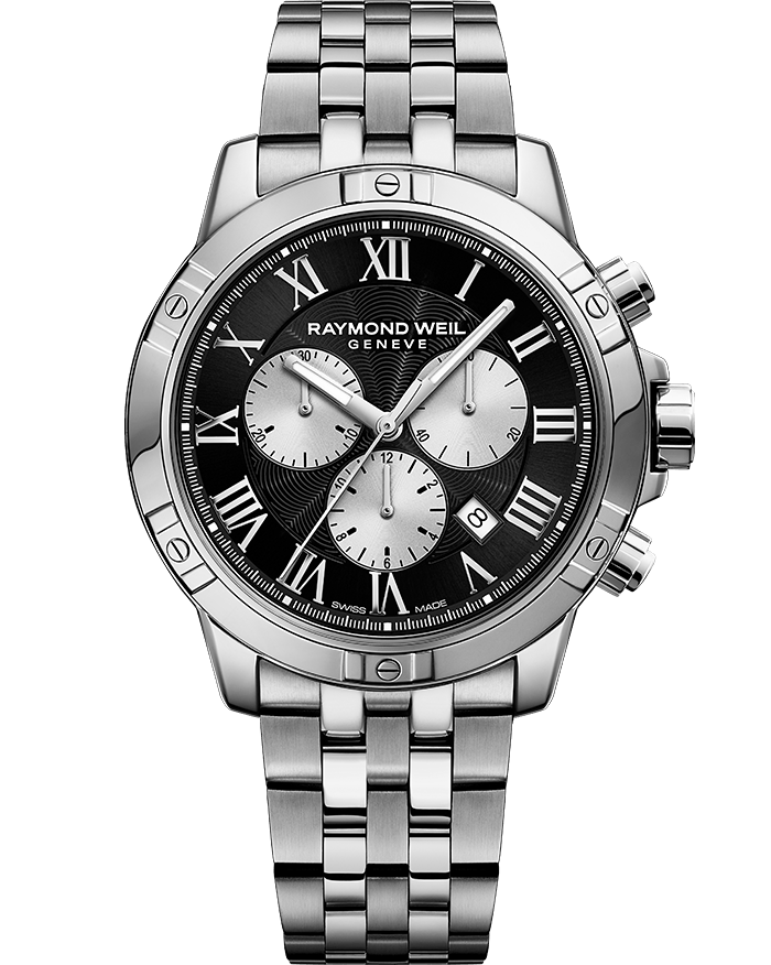 Raymond Weil Mens Tango Chronograph Stainless Black Silver Dial 8560-ST-00206 Watch - Arnik Jewellers