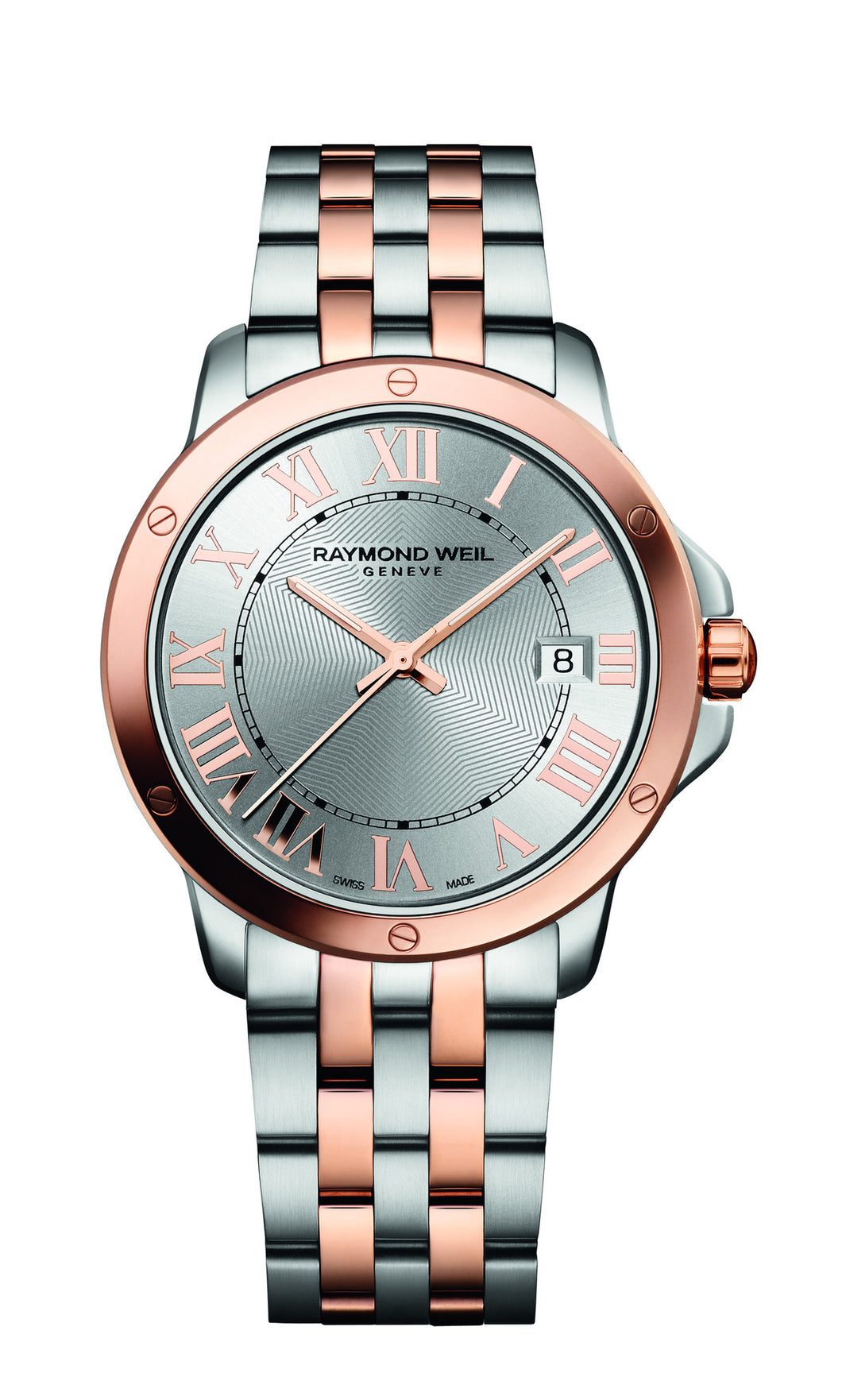 Raymond Weil Tango Quartz 39mm Rose Gold PVD/Stainless Steel Silver Dial 5591SB500658 - Arnik Jewellers