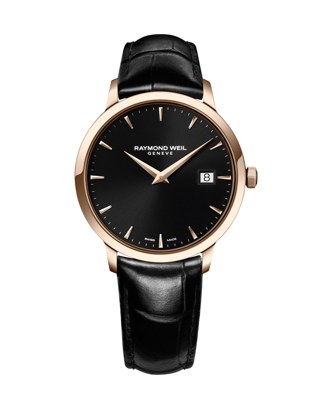 Raymond Weil Toccata Quartz 39mm Rose Gold PVD Stainless Steel Leather Strap 5488PC520001 - Arnik Jewellers